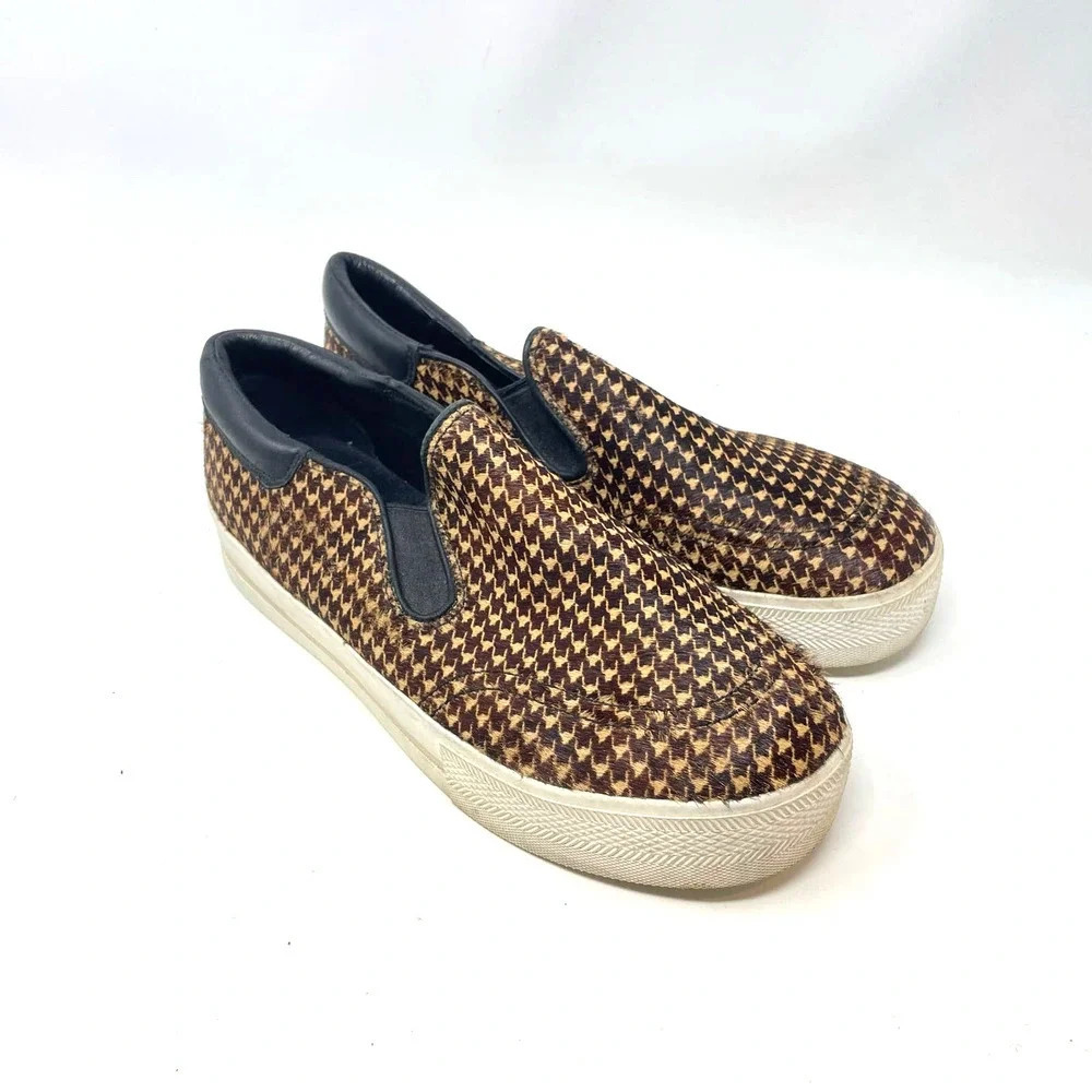 ASH Jam Houndstooth Check Pony‎ Hair Platform Sneaker Size 41 / US 10